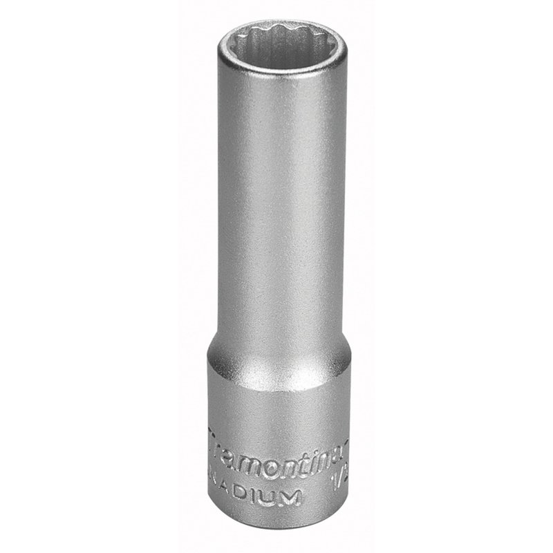 Soquete Estriado Longo em Aço Cromo Vanádio 8 mm - Encaixe 1/2" PRO