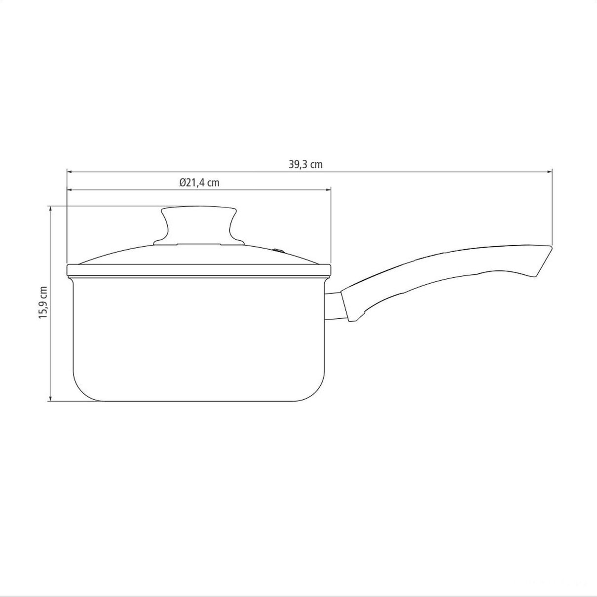 Panela Paris Antiaderente Starflon Max Chumbo com Tampa de Vidro 20 cm 2,9 L